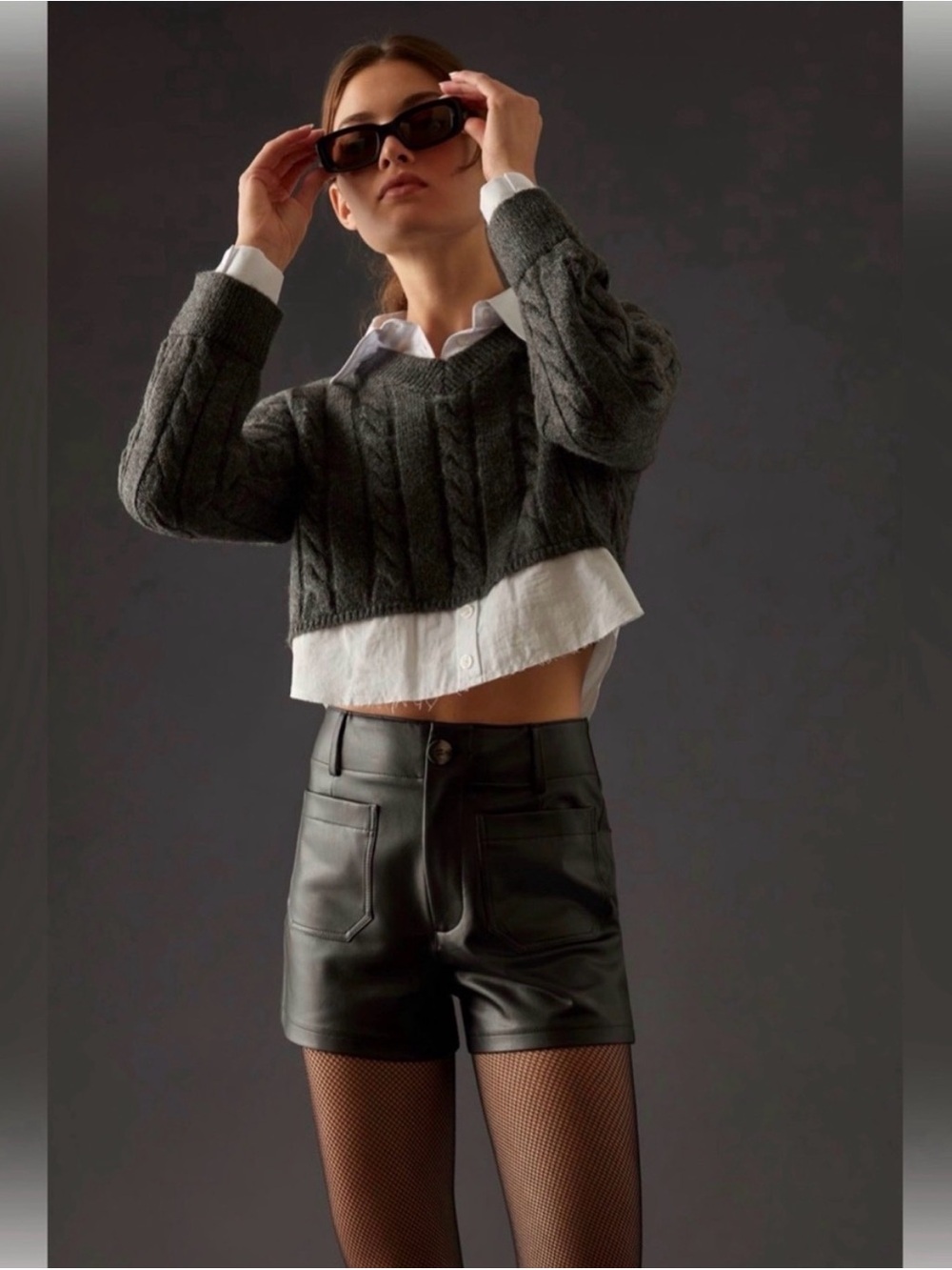 Anthropologie Maeve Colette Faux-Leather High-Rise Shorts